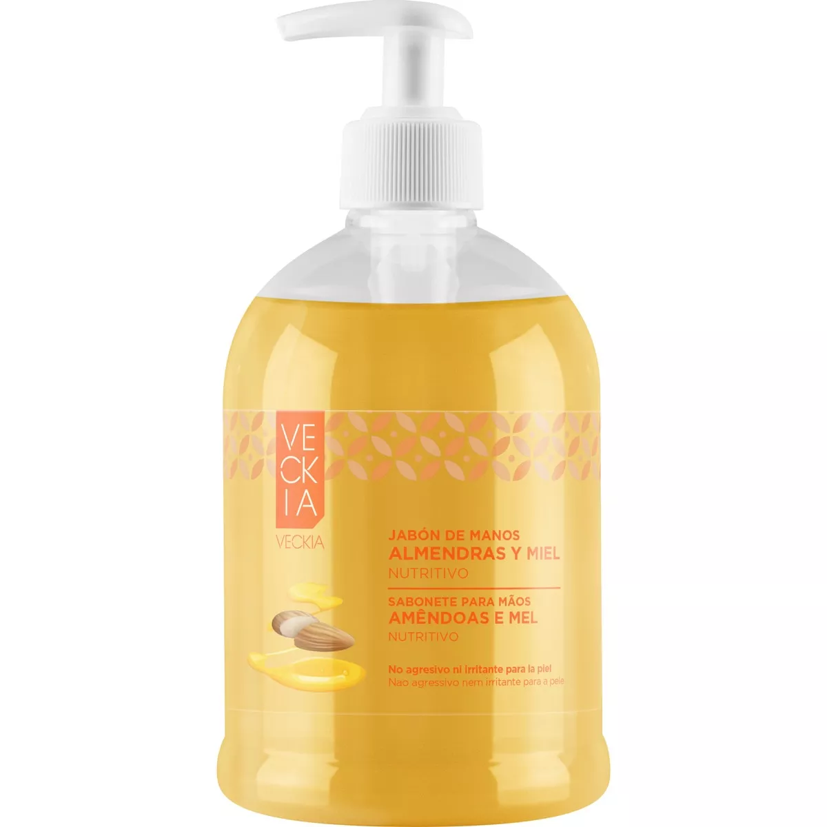 Jabón líquido de manos Almendras y Miel nutritivo pH 5.5 dosificador 500 ml